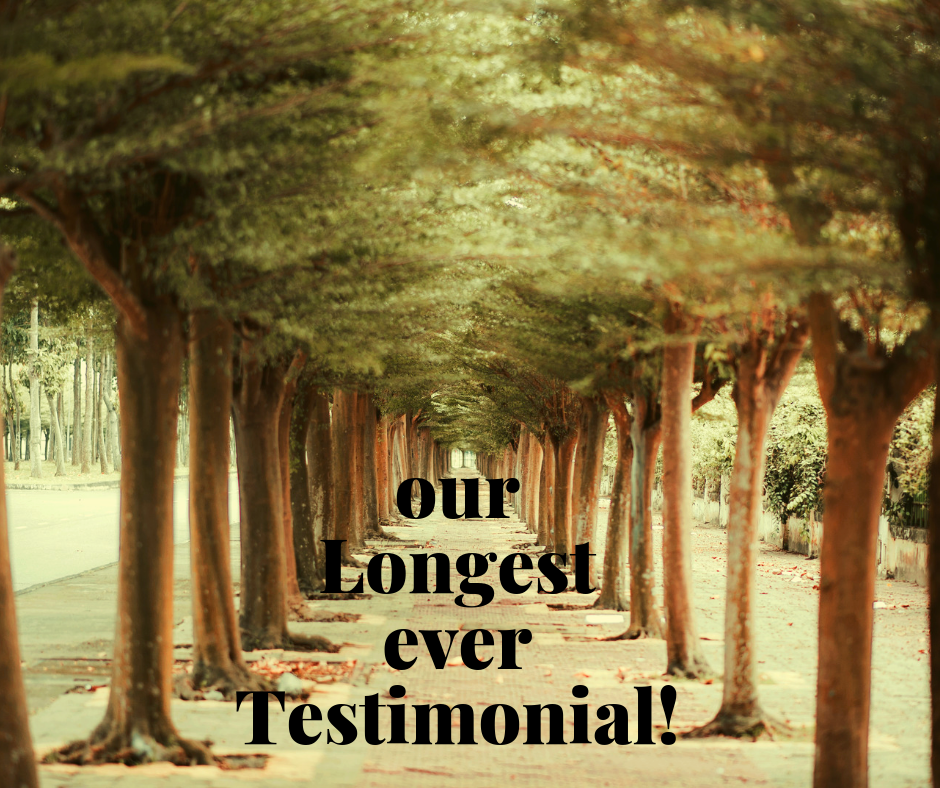 Our Longest Ever Testimonial